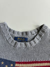Polo Ralph Lauren Hand-Knit American Flag Sweater – Heather Grey (XS)
