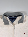 Tommy Hilfiger Ribbed Full-Zip Sweater Jacket – Oatmeal/Grey (L)
