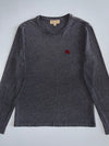 Burberry London Charcoal Long-Sleeve Tee  Red Equestrian Knight Logo (M)