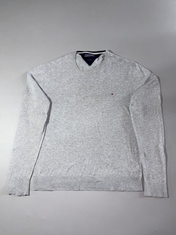 Tommy Hilfiger Cotton Linen Crewneck Sweater – Heather Grey (XL)