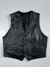 Black Leather Waistcoat/Vest (M/L)