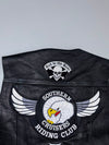 Leather King M3 Southern Cruisers Riding Club “Bulldog” Patched Leather Vest (XL)