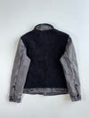 Levi’s Premium Black Sherpa Grey Denim Trucker Jacket(L)