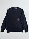 Polo Ralph Lauren Black Merino Wool V-Neck Sweater (L)