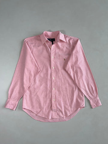 Ralph Lauren Oxford Button-Down Shirt with Multicolor Pony – Pink (S)