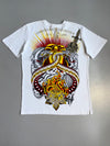Vintage Christian Audigier Y2K Graphic Snake Fire T-shirt (L)