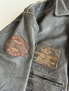 Vintage Buxter Distressed Leather Pilot Bomber Jacket(2Xl/3Xl)