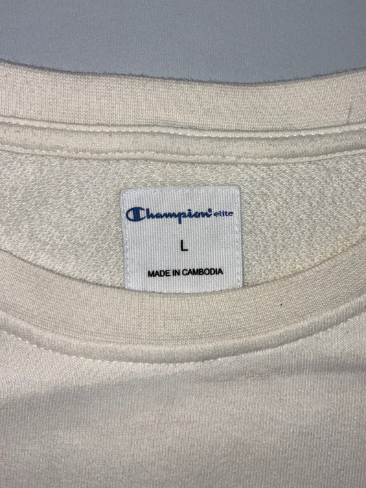 Champion | Elite Script Logo Crewneck Sweatshirt Cream | (L)