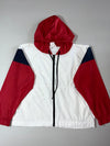 Reebok Colorblock Hooded Windbreaker – White/Red/Navy (M)