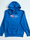 Champion Blue Big Script Logo Hoodie (L)