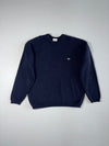 Lacoste | Navy Ribbed Wool Knit Sweater | (XL)