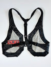 Uncle Sam Sportswear Co. Vintage Black Leather Tactical Chest Rig / Holster Vest (M)