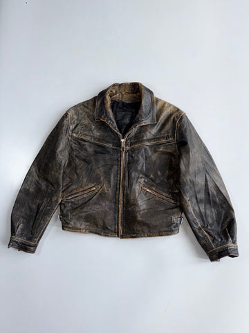 Genuine Leather Jacket Natural patina Finish (S/M)