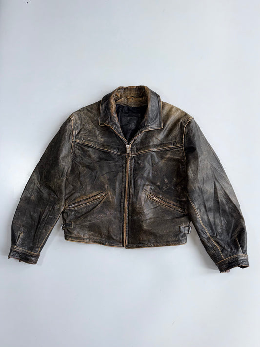 Genuine Leather Jacket Natural patina Finish (S/M)