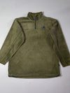 Vintage 90s Adidas Olive Fleece Quarter Zip Pullover (XL)