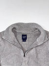 GAP Grey Heavy Knit Full-Zip Mock Neck Sweater (M)
