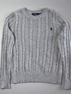 Polo Ralph Lauren Grey Cable Knit Crewneck Sweater (S/M)