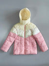 Fila Pink & Cream Colorblock Puffer Jacket (XS)