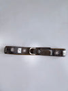 Vintage Bavarian Trachten Genuine Leather Belt with Silver Edelweiss & Concho Hardware (W-34 To 38)
