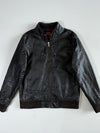 Edwin Vintage Black Faux Leather Multi-Zip Biker Jacket (S)