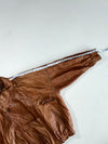 Vintage Tan Brown Leather Oversized Bomber Jacket (2XL)