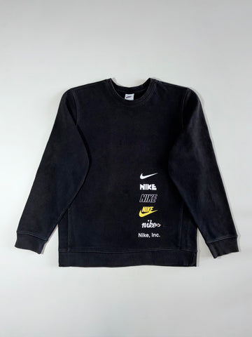 Nike | Black Multi-Logo Crewneck (M)