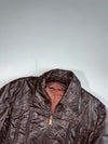 Vintage 70s Brown Braided Leather Bomber Jacket (M)