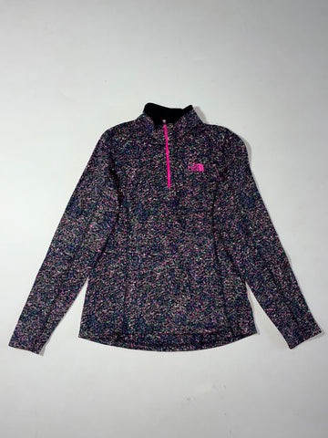 Vintage The North Face Pink Speckled Quarter Zip Fleece (XXS)