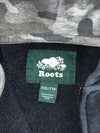 Roots Canada Zip-Up Hoodie Black Full Zip Hoodie with Camo Lined Hood  (S)