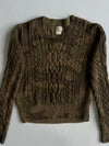 Vintage Polo Ralph Lauren Olive Cable Knit Sweater (S/M)