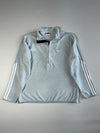 Adidas Light Grey Quarter-Zip Pullover with Three-Stripes Sleeves (2XL)
