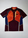 The Redface Trekking Half-Zip Trail Running Jersey, Maroon/Orange (XL)
