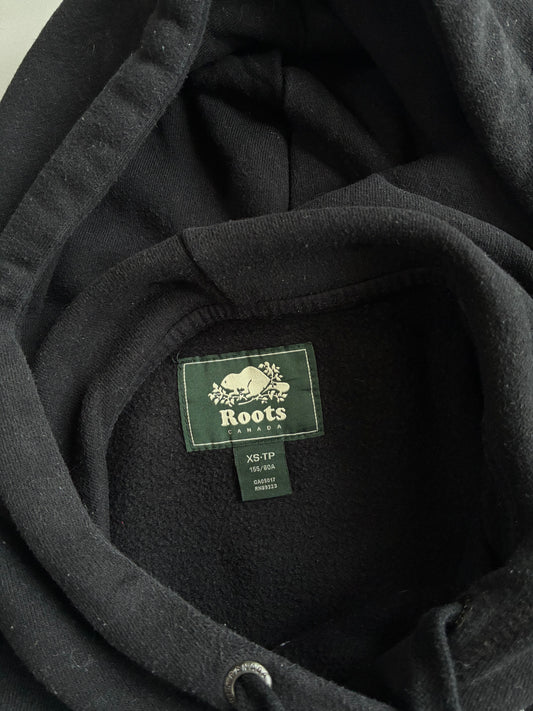 Roots Canada Beaver Hoodie | Black | Vintage Logo (S)