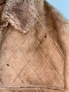 Vintage Brown Sheepskin Shearling Aviator Bomber Jacket (S)