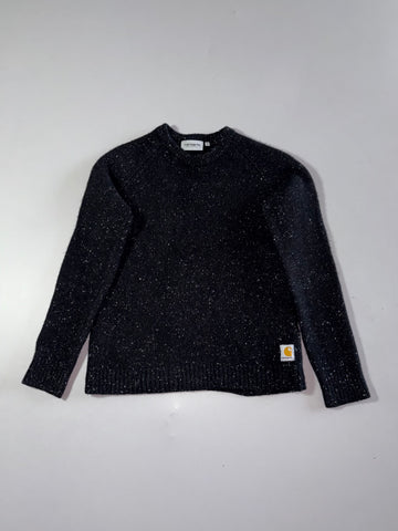 Carhartt WIP Black Speckled Anglistic Knit Sweater  (XS)