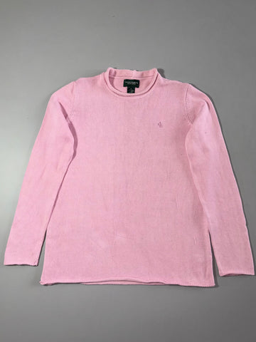 Lauren Jeans Co. Ralph Lauren | Pink Roll-Neck Cotton Knit Sweater | (M)