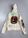 Ed Hardy by Christian Audigier Full-Zip Hoodie Cream Faux Fur Lined Hood Dragon & Tattoo Graphic (S)