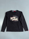 Levi’s Jeans Graphic Black Long Sleeve T-Shirt | Vintage Levi Strauss Tee (M)