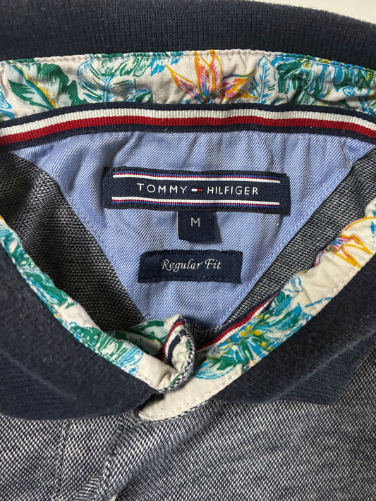 Tommy Hilfiger Heather Grey Polo w/ Navy Collar(L)