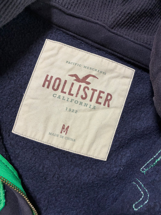 Hollister “63 Riders” Applique Zip Hoodie – Navy & Green (M)