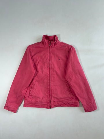 Tommy Hilfiger Faded Red Cotton Harrington Jacket – Plaid Lined (M)