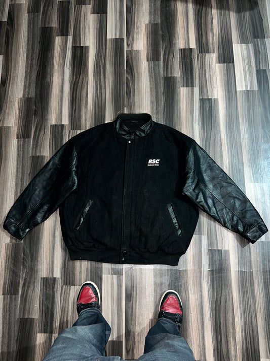 zPremium Leather Varsity Jacket (XL/2Xl)