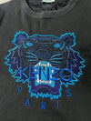 Kenzo Paris Blue Tiger Embroidered Black Sweatshirt (S)