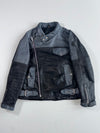 Vintage Two-Tone Leather Motorcycle Jacket (XL)