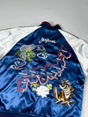 Vintage Jake Navy White Satin Souvenir Bomber Jacket Embroidered (S)