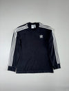 Adidas Originals | Black 3-Stripes Full Sleeve T-Shirt – Trefoil Logo | (L)