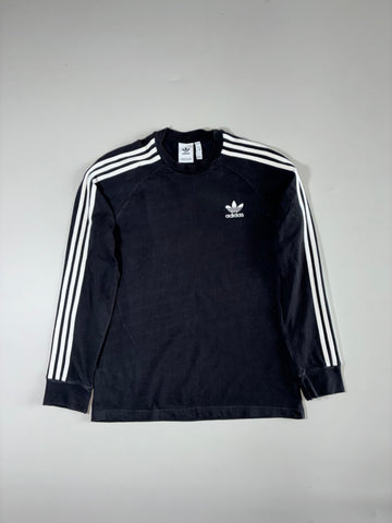 Adidas Originals | Black 3-Stripes Full Sleeve T-Shirt – Trefoil Logo | (L)