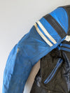 ZVintage MQP real leather biker jacket. Features padded shoulders & elbows, racing (M)