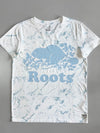 Roots Marble Print Graphic T-Shirt – White/Blue (S)