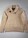 Tommy Hilfiger Tan Shawl Collar Knit Sweater with Leather Toggle (M)
